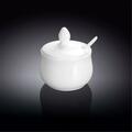 Wilmax 996083 130 ml Mustard Pot with Spoon, White, 72PK WL-996083 / A